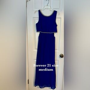 Elegant Blue Beaded Dress